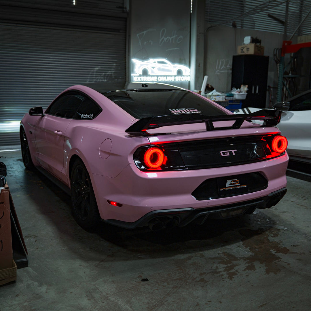 2015-2023 Ford Mustang Ferrari Style LED Red Lens Sequential Rear Taillights Smoke Tinted Lens TL-1467-SM