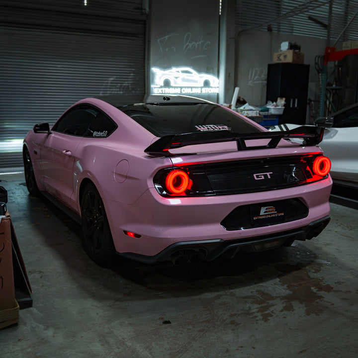 2015-2023 Ford Mustang Ferrari Style LED Red Lens Sequential Rear Taillights Smoke Tinted Lens TL-1467-SM