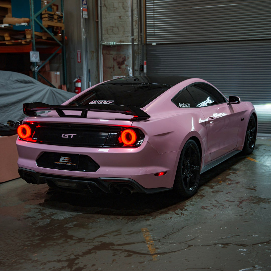 2015-2023 Ford Mustang Ferrari Style LED Red Lens Sequential Rear Taillights Smoke Tinted Lens TL-1467-SM