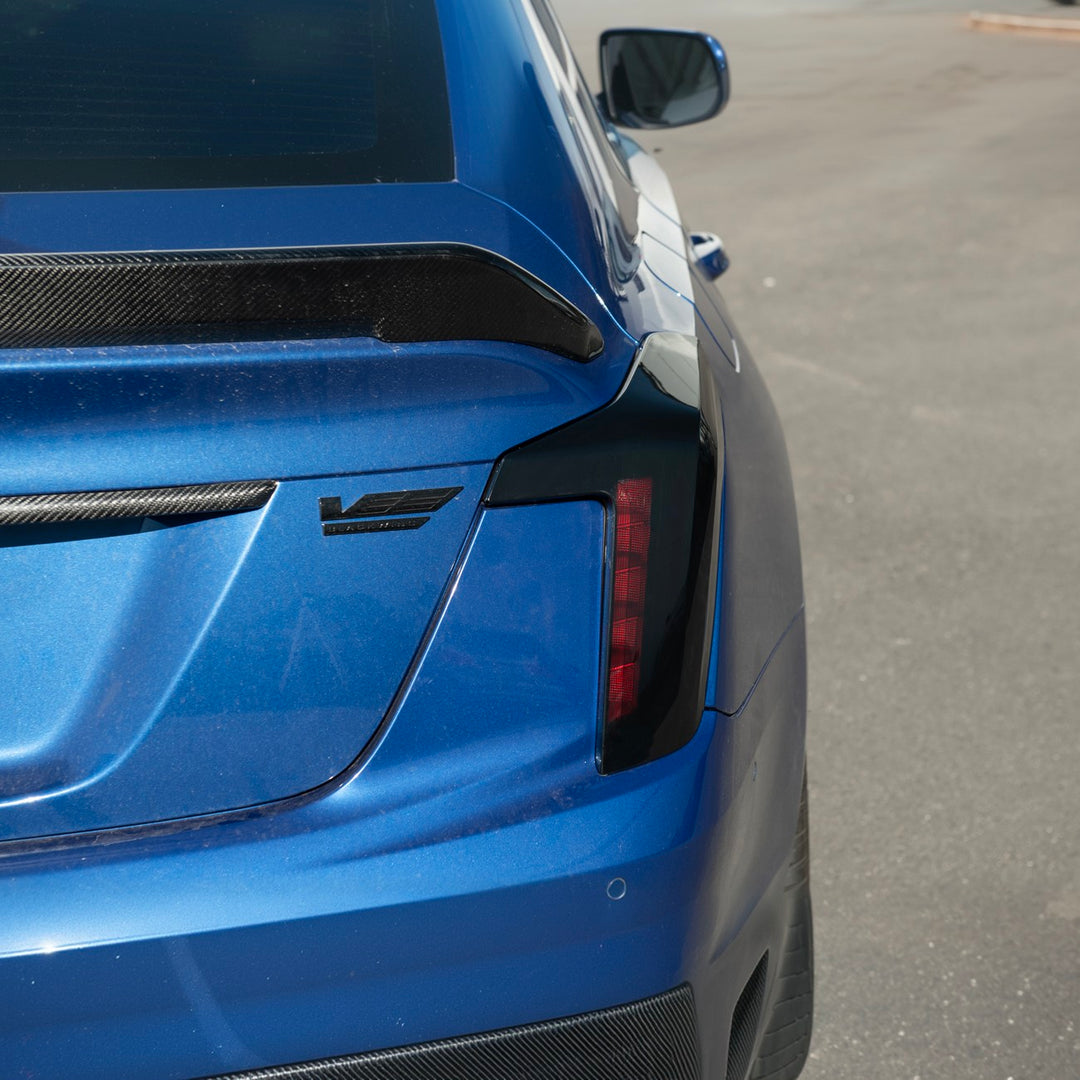2020-Up Cadillac CT5 Smoke Tinted Rear Tail Light Trim Cover Pair Smoke Tinted TLT-1208-ABS
