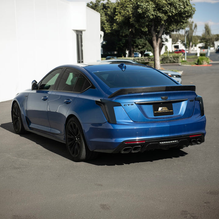 2020-Up Cadillac CT5 Smoke Tinted Rear Tail Light Trim Cover Pair Smoke Tinted TLT-1208-ABS