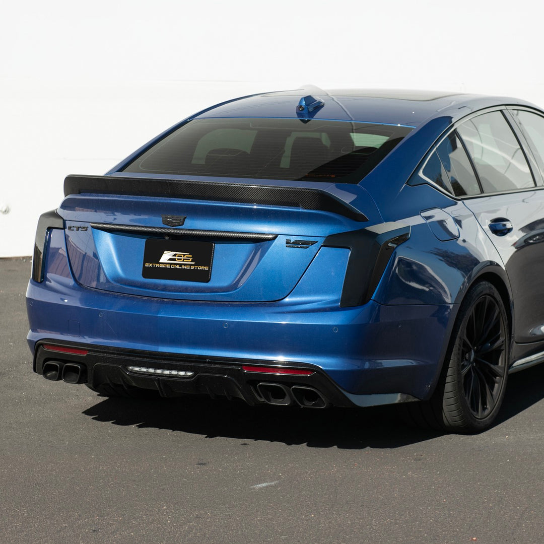 2020-Up Cadillac CT5 Smoke Tinted Rear Tail Light Trim Cover Pair Smoke Tinted TLT-1208-ABS