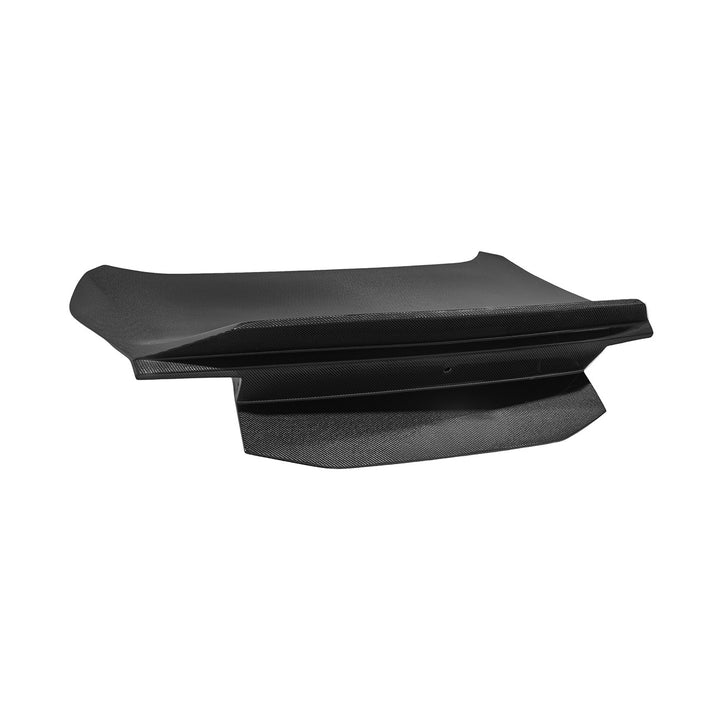 2024-Up Ford Mustang Carbon Fiber Replacement Rear Trunk with Integrated Ducktail Spoiler Ca rbon Fiber TRUNK-1465-BKCF