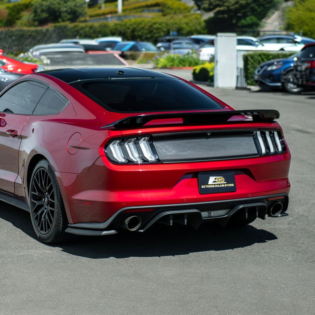 2015-2017 Ford Mustang Carbon Fiber Factory Style Rear Trunk Deck Lid Applique Panel Cover Overlay Carbon Fiber TRUNK-1502-BKCF