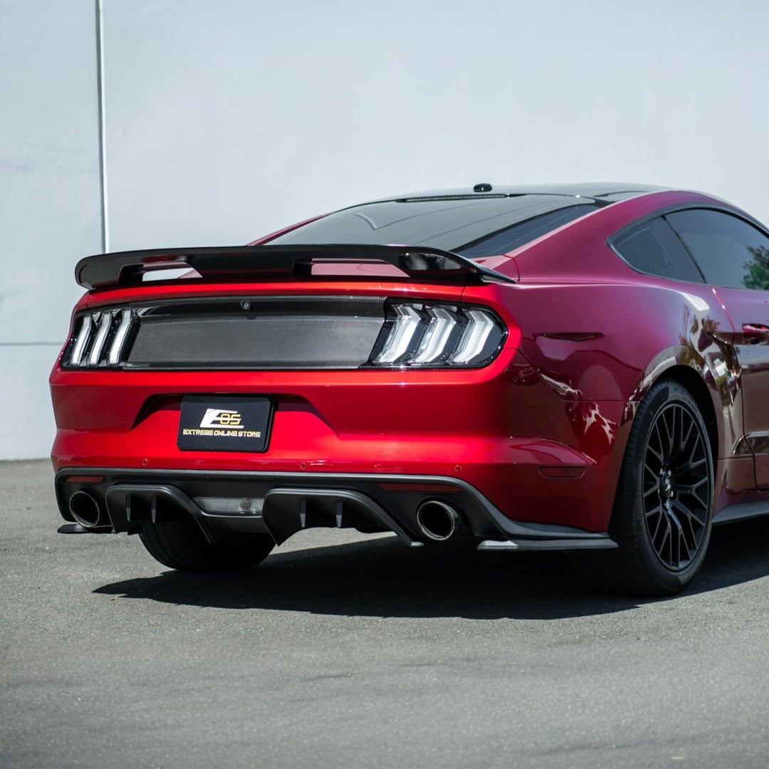 2015-2017 Ford Mustang Carbon Fiber Factory Style Rear Trunk Deck Lid Applique Panel Cover Overlay Carbon Fiber TRUNK-1502-BKCF