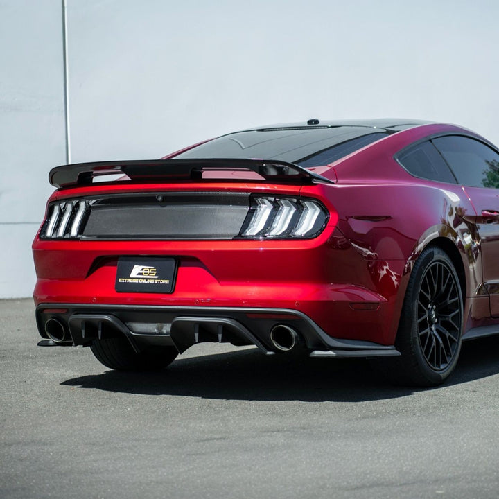 2015-2017 Ford Mustang Carbon Fiber Factory Style Rear Trunk Deck Lid Applique Panel Cover Overlay Carbon Fiber TRUNK-1502-BKCF