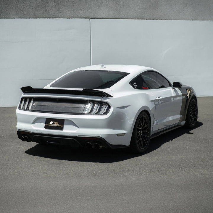 2018-2023 Ford Mustang Carbon Fiber Factory Style Rear Trunk Deck Lid Applique Panel Cover Carbon Fiber TRUNK-1503-BKCF