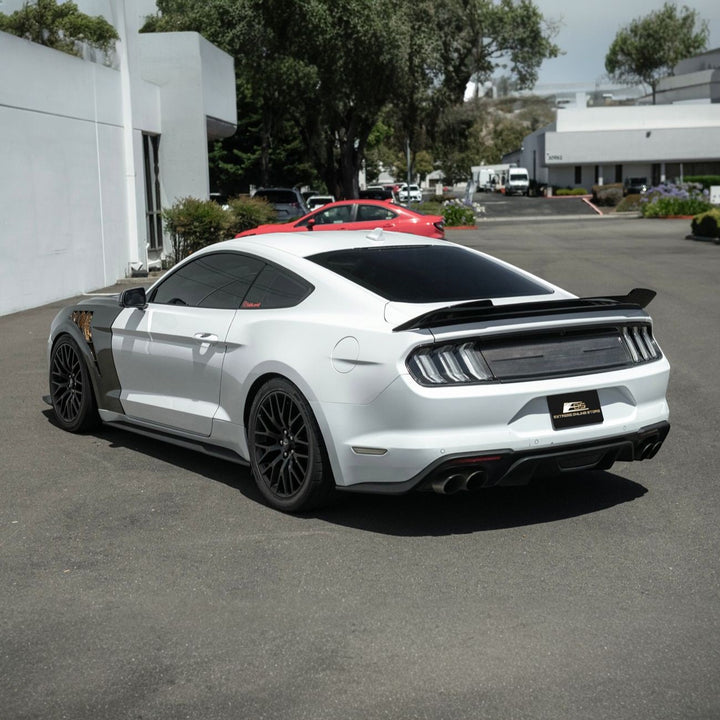 2018-2023 Ford Mustang Carbon Fiber Factory Style Rear Trunk Deck Lid Applique Panel Cover Carbon Fiber TRUNK-1503-BKCF