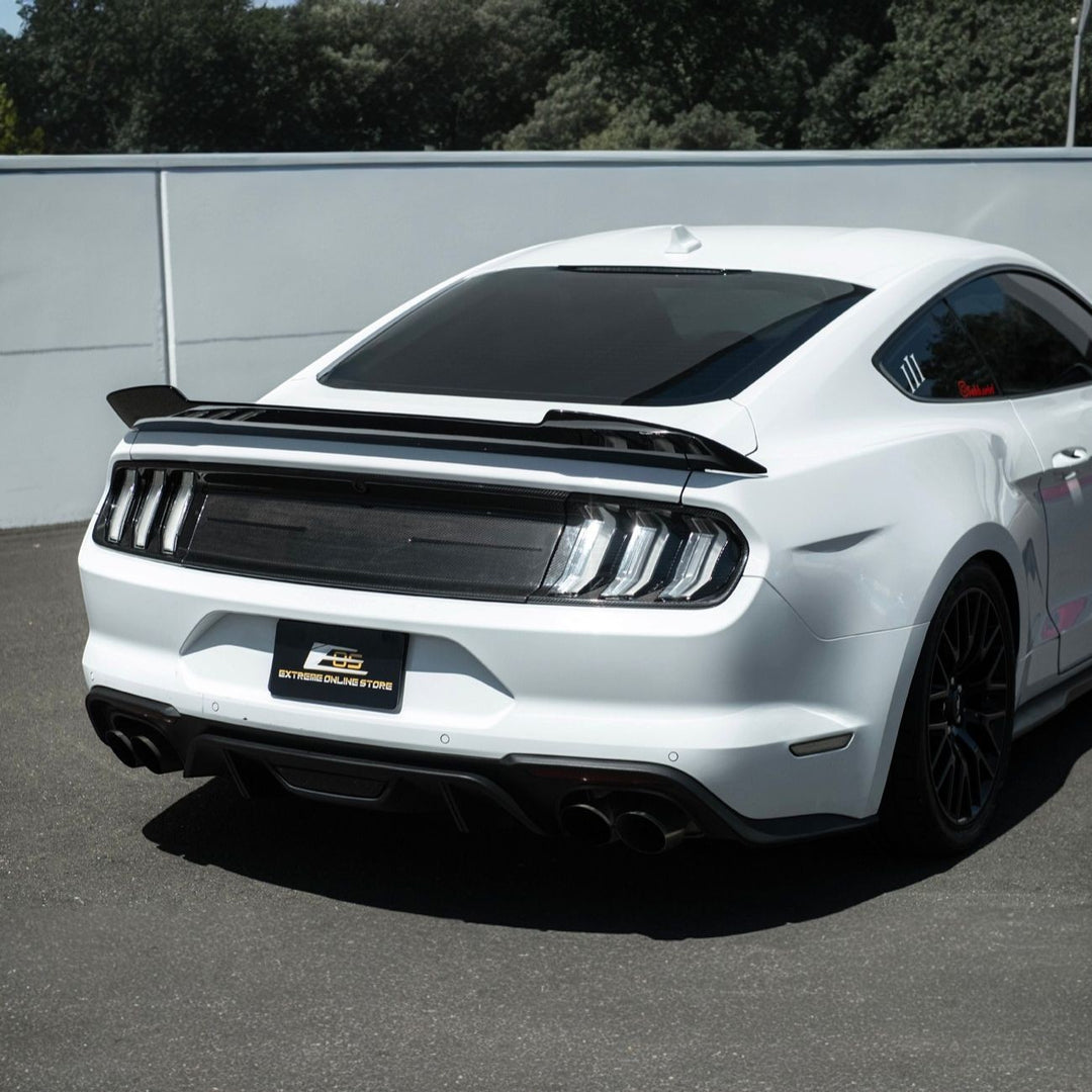 2018-2023 Ford Mustang Carbon Fiber Factory Style Rear Trunk Deck Lid Applique Panel Cover Carbon Fiber TRUNK-1503-BKCF