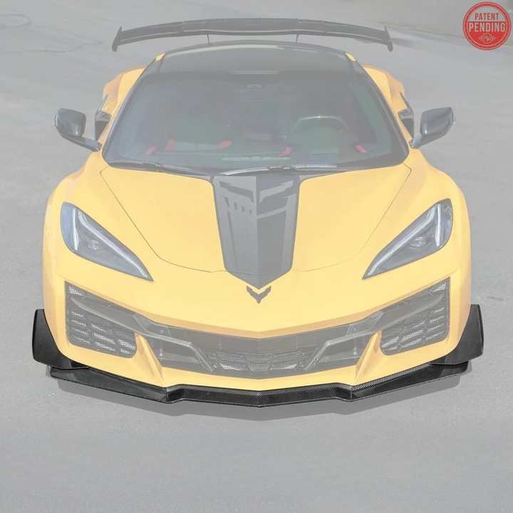 Corvette C8 Z06 / E-Ray DRY CARBON FIBER Front Splitter &amp; Canards [Z07 Extended Package]