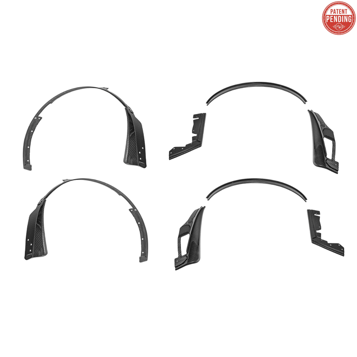 2024+ Ford Mustang DRY CARBON FIBER Fender Flares &amp; Mud Flap