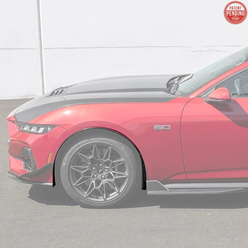 2024+ Ford Mustang DRY CARBON FIBER Fender Flares &amp; Mud Flap