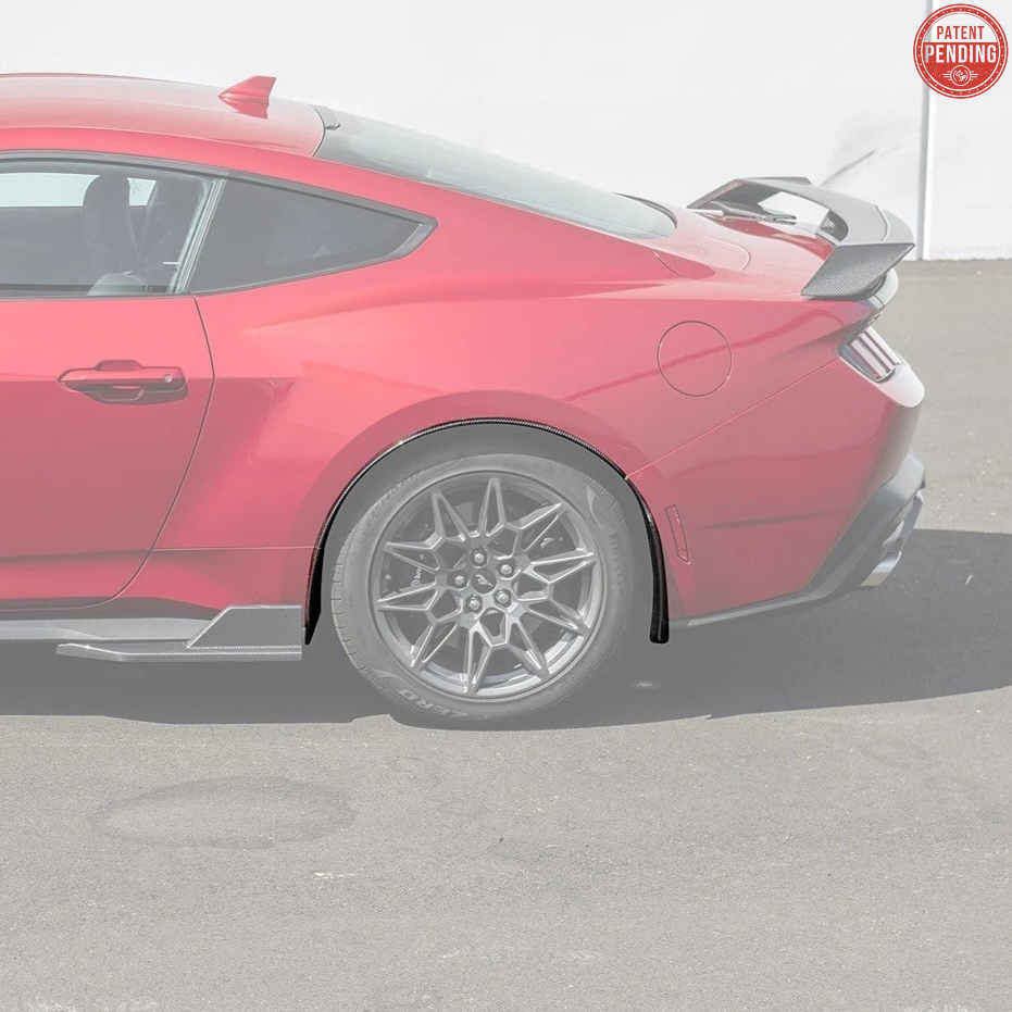 2024+ Ford Mustang DRY CARBON FIBER Fender Flares &amp; Mud Flap