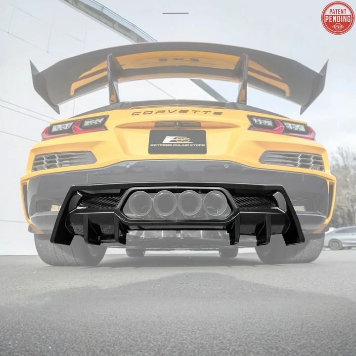 2023-Up Corvette C8 Z06 Rear Bumper Finned Diffuser