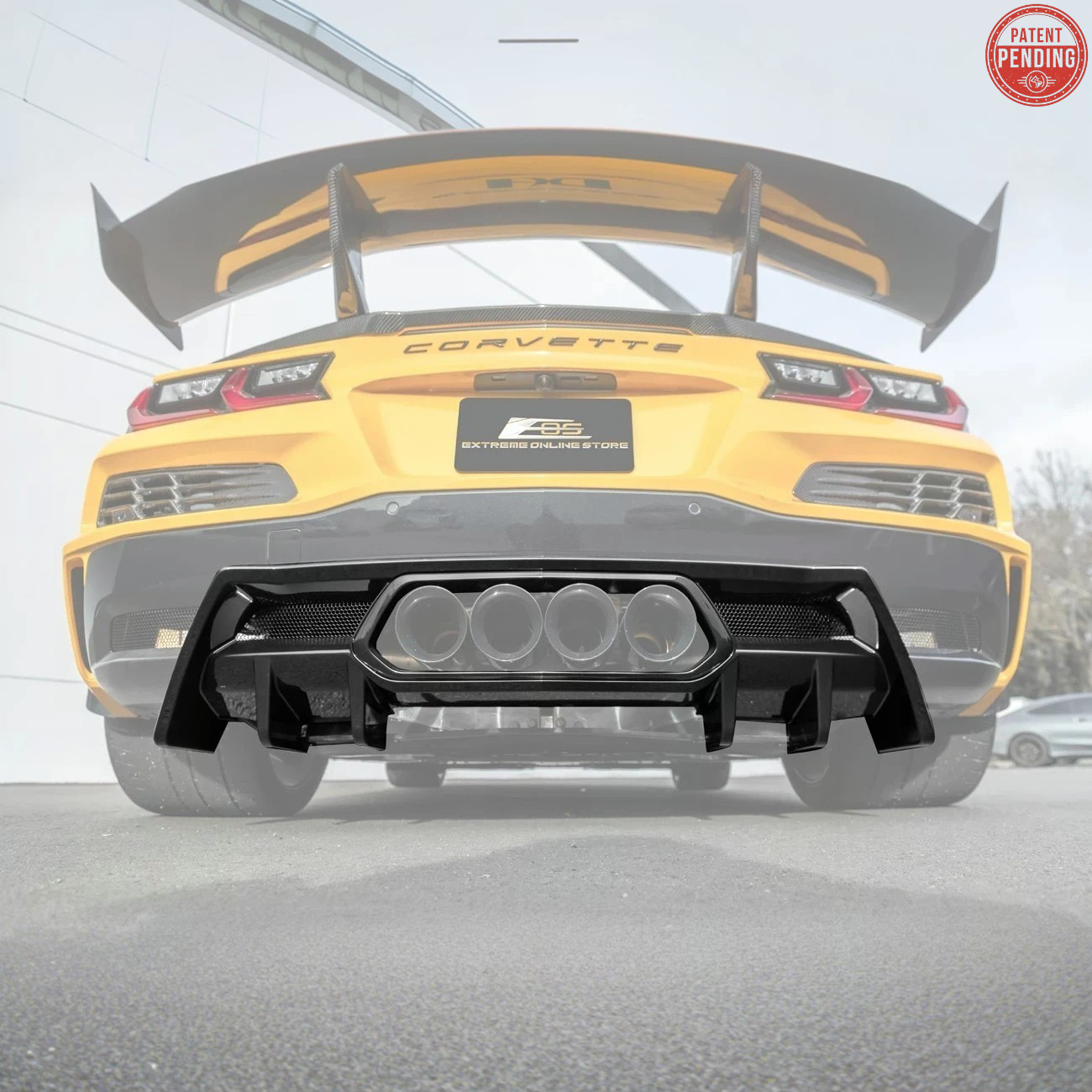 2023-Up Corvette C8 Z06 Rear Bumper Finned Diffuser