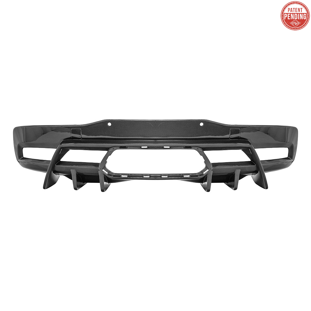 NRG Z06 Style Rear Diffuser With Tips – For 2023-2025 Chevy Corvette C8 Z06, Black, Unpainted, PP Plastic