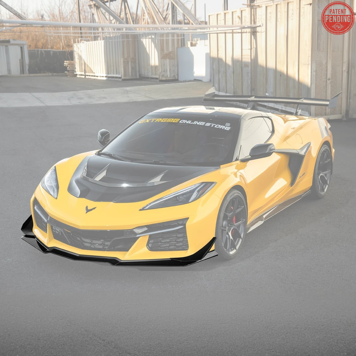 Corvette C8 Z06 / E-Ray DRY CARBON FIBER Front Splitter &amp; Canards [Z07 Extended Package]
