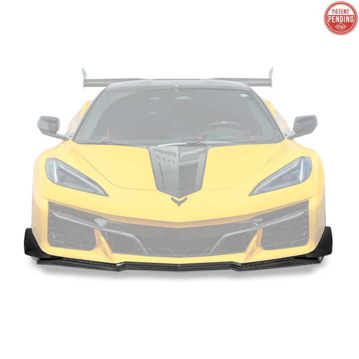 2023-Up Corvette C8 Z06 Z07 DRY CARBON FIBER Extended Package Front Lip &amp; Canards