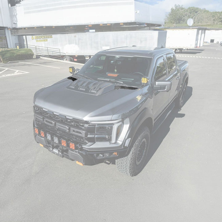 2021-Up Ford F-150 Carbon Fiber Raptor R Style Front Hood Vent Side Trim Bezel Replacements Carbon Fiber VENT-1077-BKCF