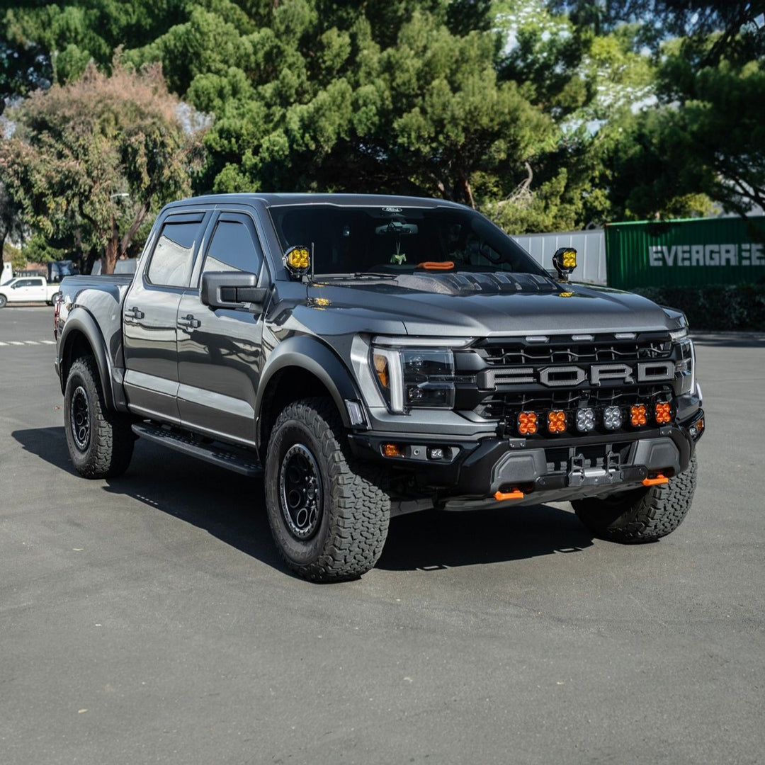 2021-Up Ford F-150 Carbon Fiber Raptor R Style Front Hood Vent Side Trim Bezel Replacements Carbon Fiber VENT-1077-BKCF