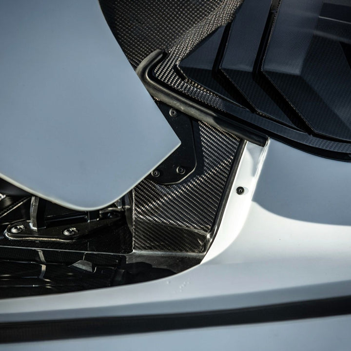 Corvette C8 Dry Carbon Fiber Rear Hatch Hinge Pillar Trim Cover Overlays Carbon Fiber VENT-1340-BKCF