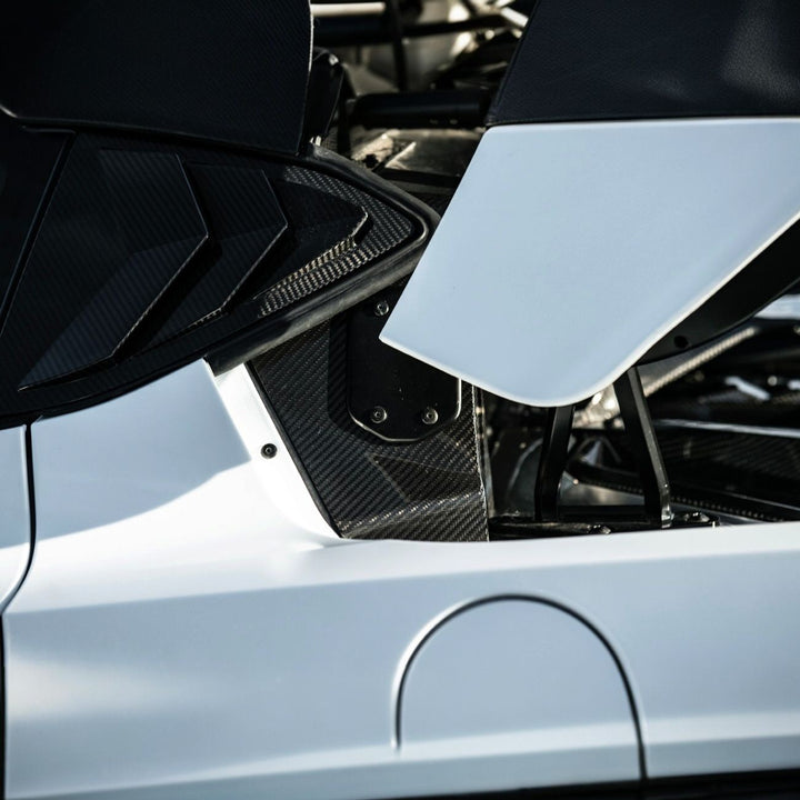 Corvette C8 Dry Carbon Fiber Rear Hatch Hinge Pillar Trim Cover Overlays Carbon Fiber VENT-1340-BKCF