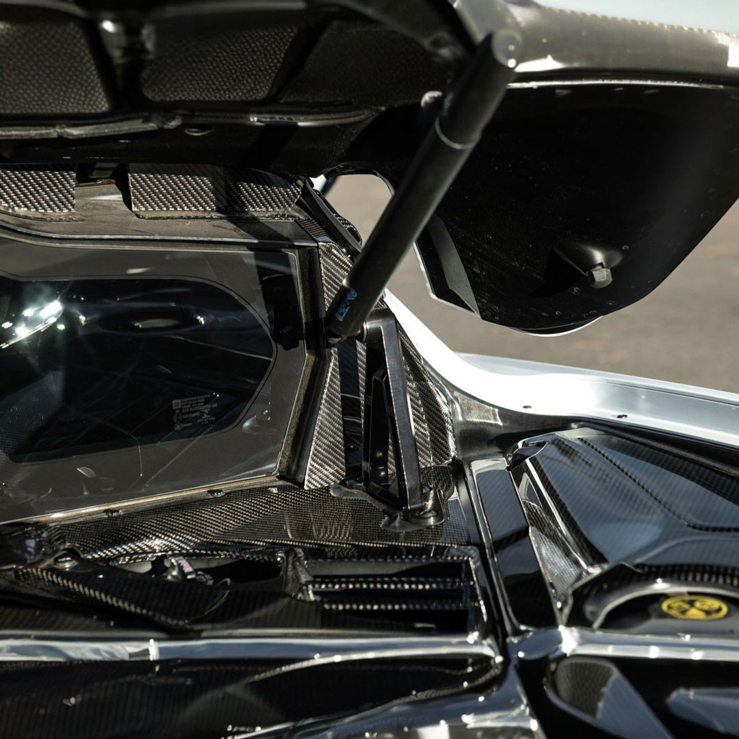 Corvette C8 Dry Carbon Fiber Rear Hatch Hinge Pillar Trim Cover Overlays Carbon Fiber VENT-1340-BKCF