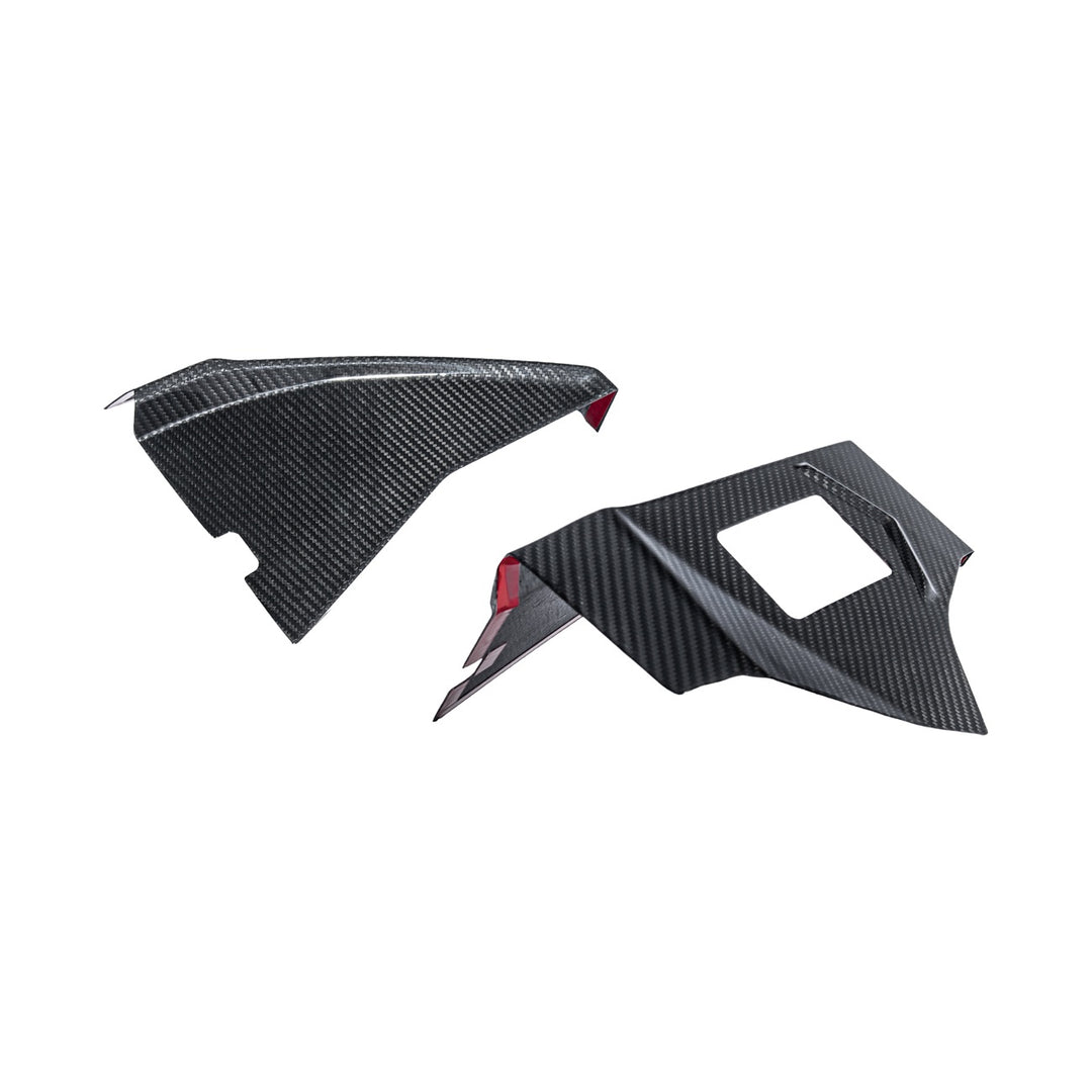 Corvette C8 Dry Carbon Fiber Rear Hatch Hinge Pillar Trim Cover Overlays Carbon Fiber VENT-1340-BKCF