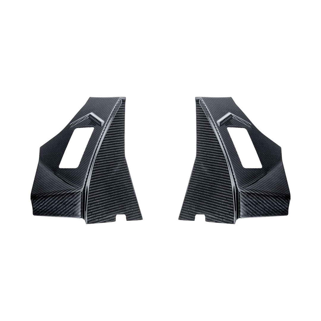 Corvette C8 Dry Carbon Fiber Rear Hatch Hinge Pillar Trim Cover Overlays Carbon Fiber VENT-1340-BKCF