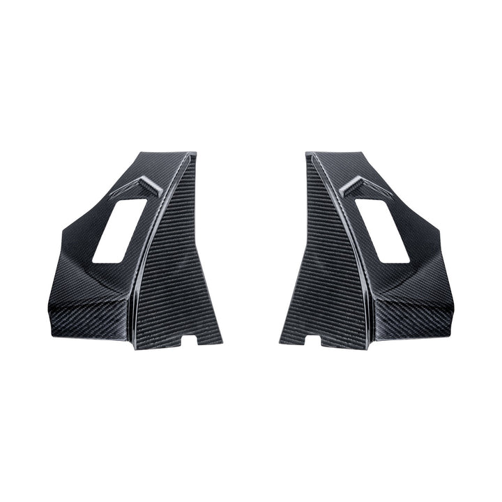 Corvette C8 Dry Carbon Fiber Rear Hatch Hinge Pillar Trim Cover Overlays Carbon Fiber VENT-1340-BKCF
