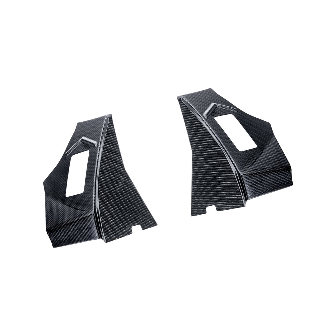 Corvette C8 Dry Carbon Fiber Rear Hatch Hinge Pillar Trim Cover Overlays Carbon Fiber VENT-1340-BKCF