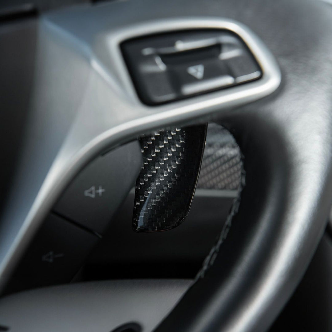 Corvette C7 Carbon Fiber Factory Extended Style Paddle Shifter Extensions VENT-1351-BKCF