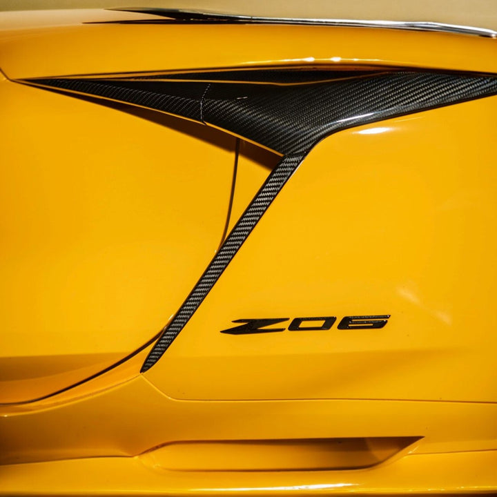 Corvette C8 Dry Carbon Fiber Side Air Intake Door Garnish Lower Trim Carbon Fiber VENT-1368-BKCF