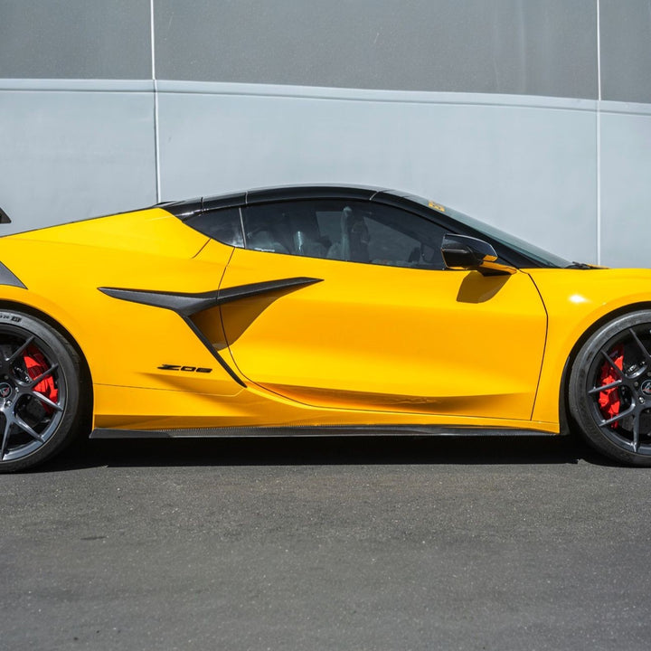 Corvette C8 Dry Carbon Fiber Side Air Intake Door Garnish Lower Trim Carbon Fiber VENT-1368-BKCF
