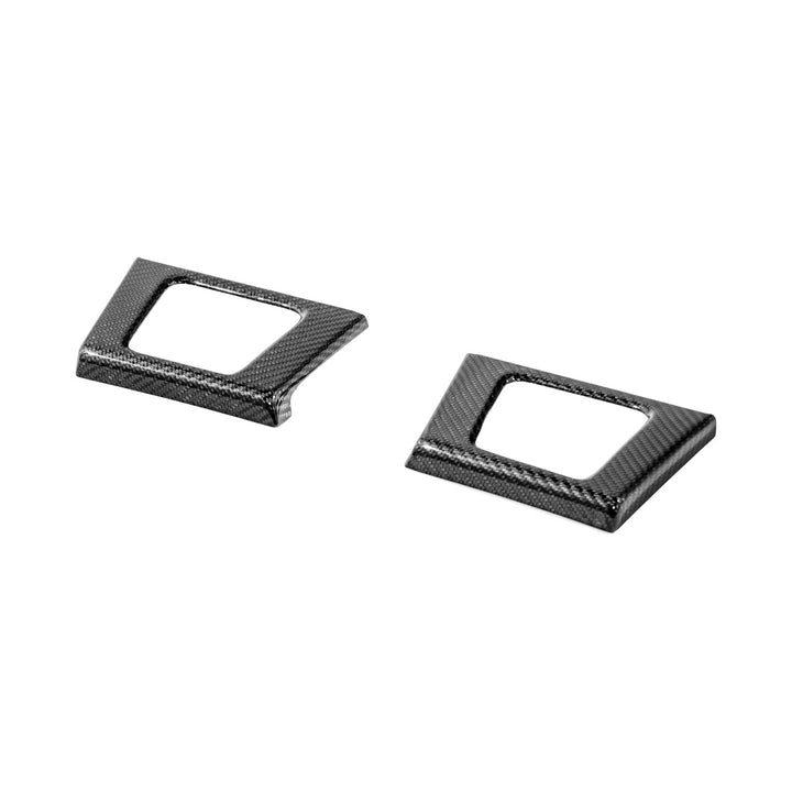 2021-2026 Ford F-150 / F-150 Lightning Dry Carbon Fiber Rear Door Side Storage Cup Holder Cover Overlays Glossy 3K Twill Weave Carbon Fiber VENT-1371-BKCF