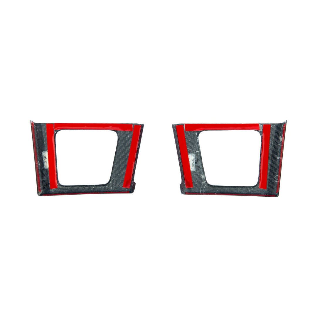 2021-2026 Ford F-150 / F-150 Lightning Dry Carbon Fiber Rear Door Side Storage Cup Holder Cover Overlays Glossy 3K Twill Weave Carbon Fiber VENT-1371-BKCF