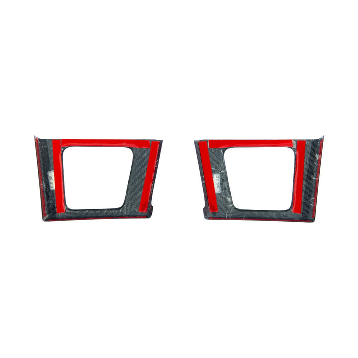 2021-2026 Ford F-150 / F-150 Lightning Dry Carbon Fiber Rear Door Side Storage Cup Holder Cover Overlays Glossy 3K Twill Weave Carbon Fiber VENT-1371-BKCF