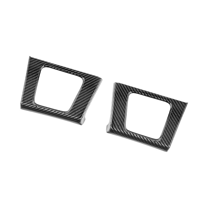 2021-2026 Ford F-150 / F-150 Lightning Dry Carbon Fiber Rear Door Side Storage Cup Holder Cover Overlays Glossy 3K Twill Weave Carbon Fiber VENT-1371-BKCF