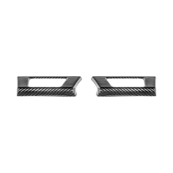 2021-2026 Ford F-150 / F-150 Lightning Dry Carbon Fiber Rear Door Side Storage Cup Holder Cover Overlays Glossy 3K Twill Weave Carbon Fiber VENT-1371-BKCF