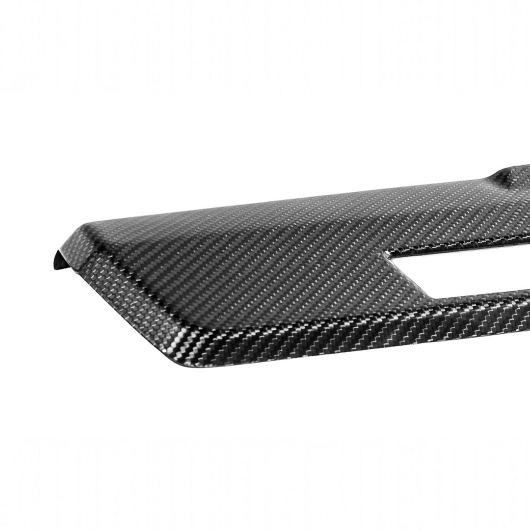 2021-Up Ford F-150 &amp; F-150 Lightning Dry Carbon Fiber Tailgate Handle Cover Overlay Glossy 3K Twill Weave Carbon Fiber VENT-1374-BKCF