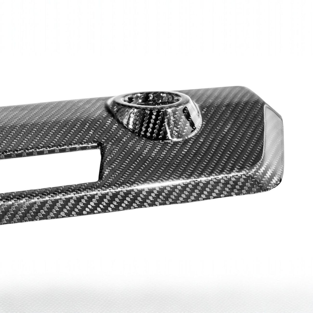 2021-Up Ford F-150 &amp; F-150 Lightning Dry Carbon Fiber Tailgate Handle Cover Overlay Glossy 3K Twill Weave Carbon Fiber VENT-1374-BKCF