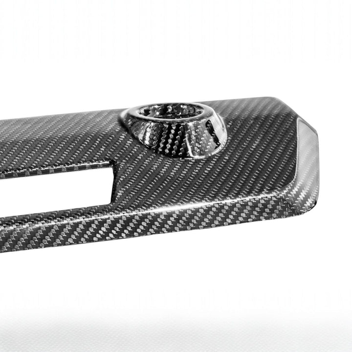 2021-Up Ford F-150 &amp; F-150 Lightning Dry Carbon Fiber Tailgate Handle Cover Overlay Glossy 3K Twill Weave Carbon Fiber VENT-1374-BKCF