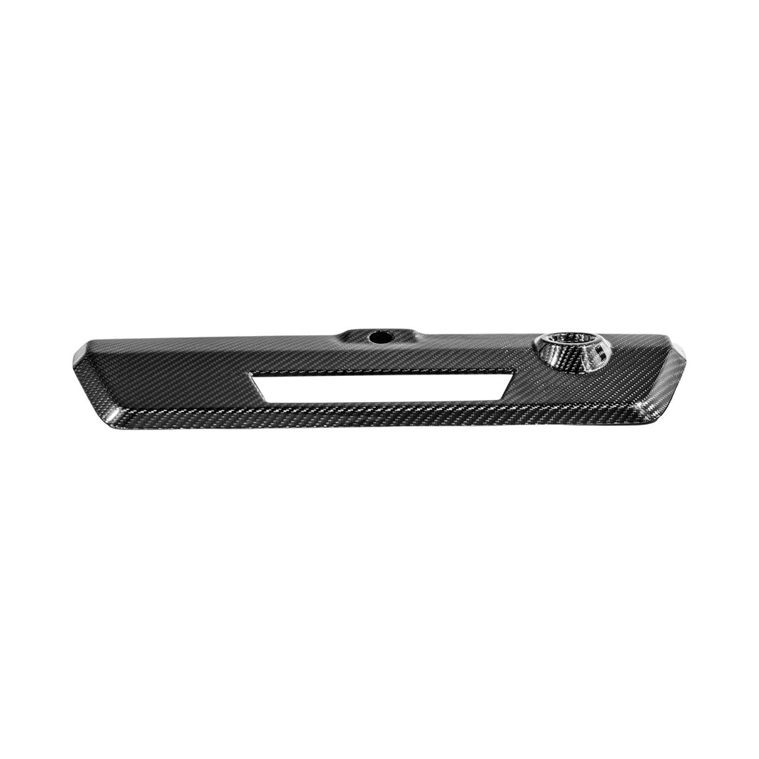 2021-Up Ford F-150 &amp; F-150 Lightning Dry Carbon Fiber Tailgate Handle Cover Overlay Glossy 3K Twill Weave Carbon Fiber VENT-1374-BKCF