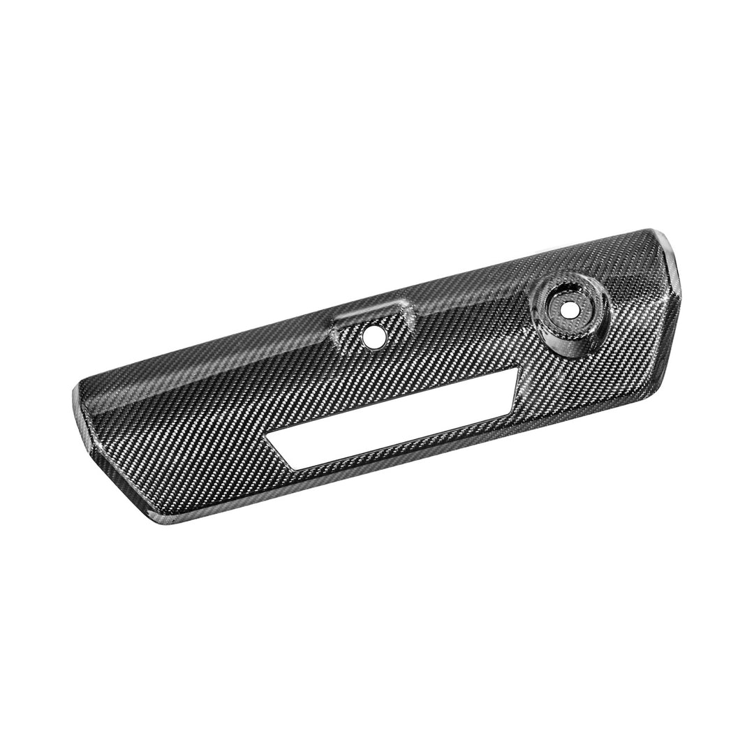 2021-Up Ford F-150 &amp; F-150 Lightning Dry Carbon Fiber Tailgate Handle Cover Overlay Glossy 3K Twill Weave Carbon Fiber VENT-1374-BKCF
