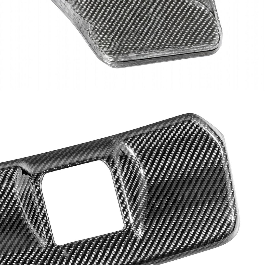 2021-Up Ford F-150 Dry Carbon Fiber Overhead Console Reading Light Panel Cover Overlay Glossy 3K Twill Weave Carbon Fiber VENT-1375-BKCF