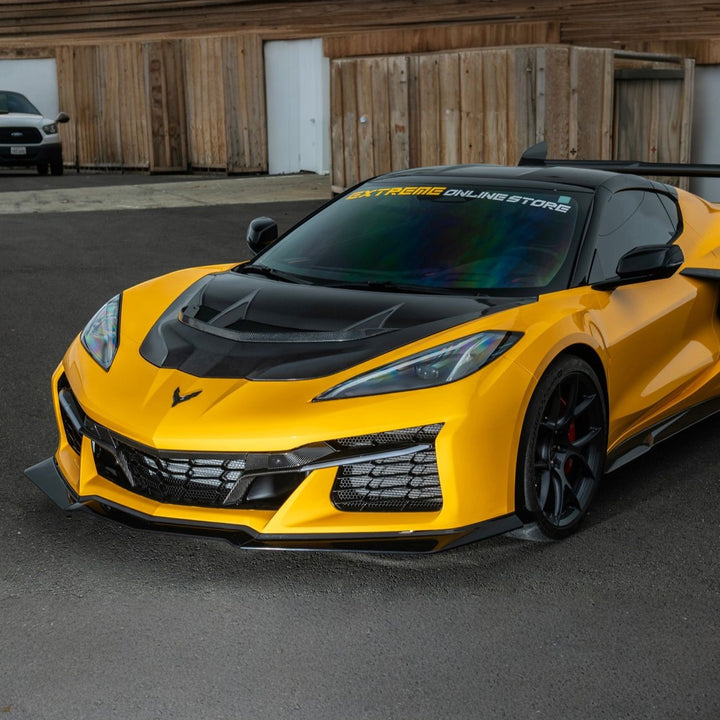 Corvette C8 Carbon Fiber Front Grille Tow Cover Kit Carbon Fiber VENT-1383-BKCF