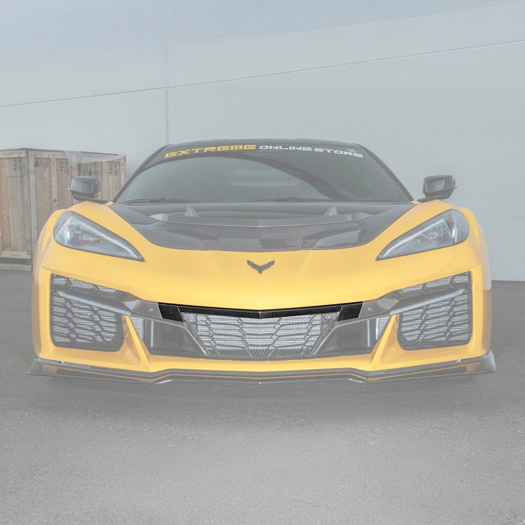Corvette C8 Carbon Fiber Front Grille Tow Cover Kit Carbon Fiber VENT-1383-BKCF