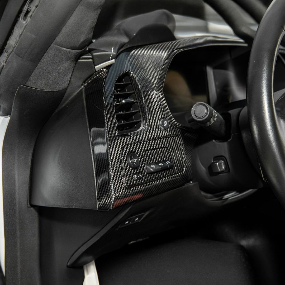 Corvette C7 Dry Carbon Fiber Driver Instrument Panel Trim Cover Glossy 3K Twill Weave Carbon Fiber VENT-1399-BKCF