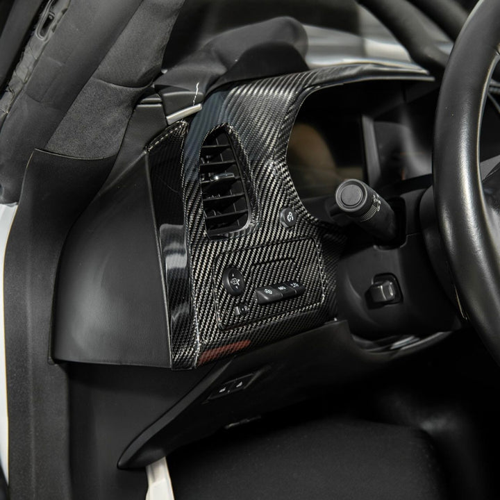 Corvette C7 Dry Carbon Fiber Driver Instrument Panel Trim Cover Glossy 3K Twill Weave Carbon Fiber VENT-1399-BKCF