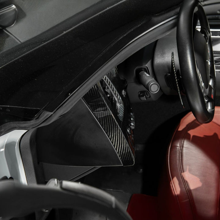 Corvette C7 Dry Carbon Fiber Driver Instrument Panel Trim Cover Glossy 3K Twill Weave Carbon Fiber VENT-1399-BKCF